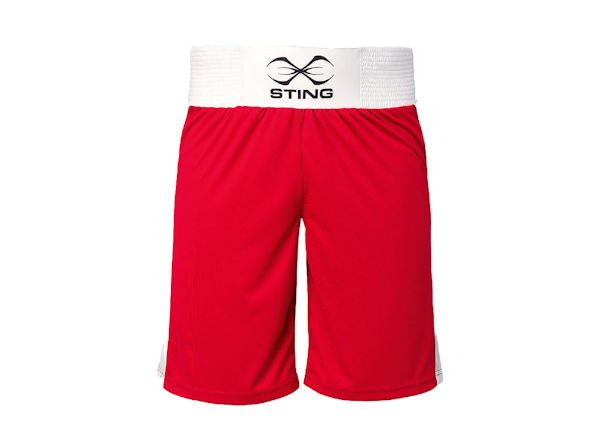 Sting Kids Mettle Elite Competition Boxing Shorts - Red White